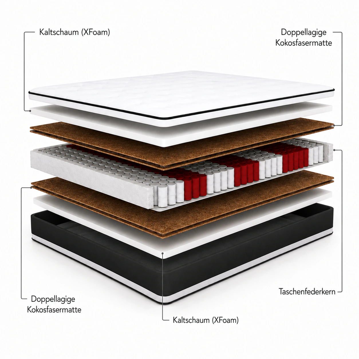 Schichtaufbau der Sleep Comfort Matratze